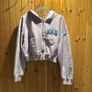 MADHAPPY x GAP crop zip up hooded sweatshirt